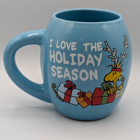 Peanuts Snoopy & Woodstock Christmas Mug 2022 - Bioworld, 4.75" Tall - Picture 3 of 7